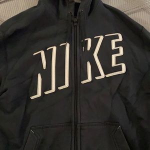 Large Black Nike Zip-Up Hoodie